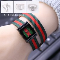 (FREE CINCIN RANDOM) JAM GUCCI TALI KANVAS LILIT READY 4 WARNA GC998