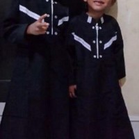baju muslim koko gamis anak arab pria laki syar'i hitam (1 sd 12