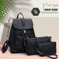 Tas Backpack Wanita 3 in 1 Hitam Terlaris Bandung