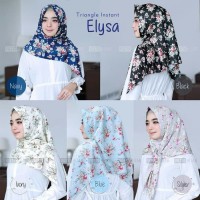 Jilbab Instan Segiempat Motif Bunga/Elysa Bahan Velvet Twist