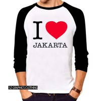 sz graphics t shirt pria kaos pria raglan 3/4 pria i love jakarta