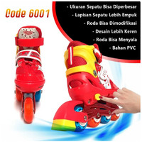 Sepatu Roda Anak Inline Skate Kids Ban Karet LED PVC Power Aosite 6001