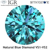 Blue Diamond VS 1.4 MM 0.0125 Ct Certified IGR Sertifikat Berlian Asli