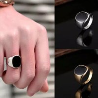 Cincin Titanium polos untuk Pria dan wanita