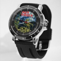 Jam Tangan Rubber Custom Pria dan Wanita Tema Iron Maiden Art 02
