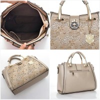 CANTIK Tas Paris Hilton Aston Perforated 3in1 Taiga GOLD Seprem 639
