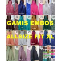 TERMURAH..GAMIS JERSEY EMBOSS ALLSIZE FIT XL