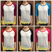 Kaos Raglan 3/4 dan panjang polos
