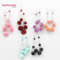 Promo ANTING POMPOM KOREA PANJANG PREMIUM AKSESORIS HIJAB Biru
