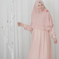 hijab alila gamis neo alexander soft peach ceruti new qisara busui