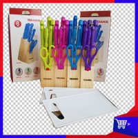 Pisau Set Texania 8Pcs/Knife Set 8 pcs/Pisau Dapur Talenan