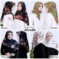 Jilbab Segitiga Instan Motif Bunga/Novella