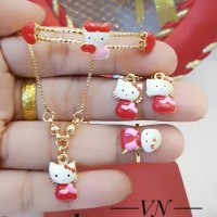 xuping set perhiasan anak kalung gelang cincin lapis emas 24k 2055