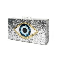 Tas Wanita promo Baru Tas Fashion Silver Payet Mata Besar Printing