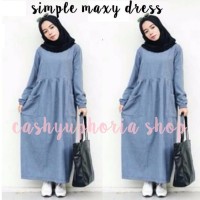 baju muslim wanita cewek gamis remaja panjang - simple maxy dress