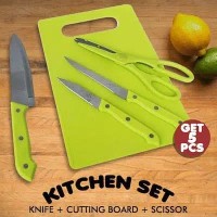 5 in 1 Exclusive Knife Kitchen Set | Dapur Set Pisau Gunting Talenan