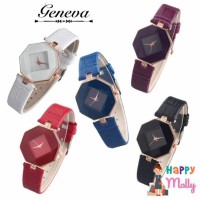 Geneva Fashion Strap Leather Jam Tangan Wanita ( Group ) - Diamond