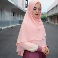 Best Produk Khimar Ceruty 2 Layer Non Pet Syari Hijab Jilbab Kerudung