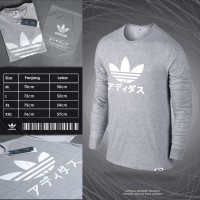BAJU KAOS PRIA / KAOS LENGAN PANJANG / LONGSLEEVE ADS JPN (LIGHT GREY)