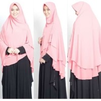 Jilbab Hijab Kerudung Khimar Ceruti Pet OSD Jumbo Instan Syari 2 Layer