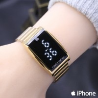 Jam Tangan Pria / Wanita iphone LED SK298 Rantai Gold