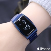 Jam Tangan Pria / Wanita iphone LED SK298 Rantai Blue