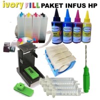 Paket lengkap infus printer HP tinta refill tabung dumper kit bor ciss