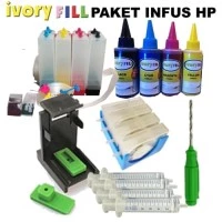 Paket lengkap infus printer HP tinta refill tabung dumper kit bor ciss