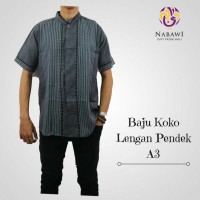 jual Baju Koko Taqwa Muslim Pria Dewasa Bordir Lengan Pendek Merk A3