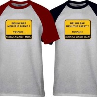 Kaos Raglan BUKA AURAT Lengan Pendek Cotton CVC Sablon
