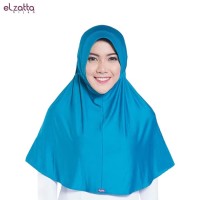 Elzatta Hijab /Hijab Instan / Bergo / Elzatta Basic / E001 BLUE POLOS