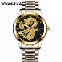 Jam Tangan Pria Mewah Motif Naga Import Anti Air Stainless Steel -3PPR