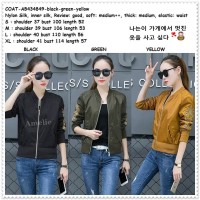 Jacket Bordir Jaket Bomber Wanita Korea Import AB434849 Black Army