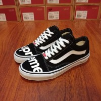 SEPATU VANS MURAH PROMO OLDSKOOL SUPREME GLOW IN THE DARK BLACK