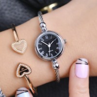 Perak Sederhana Wanita Jam Tangan Kecil Yang Elegan Gelang Wanita