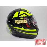 HELM KYT FALCON 2 FASTER YELLOW FLUO DOUBLE VISOR FULL FACE