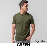 Kaos Polos Pria Hijau - Green Premium