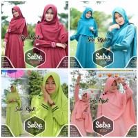 TERLARIS Gamis Polos Salsa Syari Original Solo Hijab Set Khimar