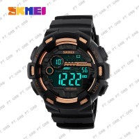 Jam Tangan Pria Cowok Laki Digital Skmei 1243 Gold Emas Tahan Air 50M