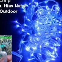 Di Jual Lampu Hias Natal Led Outdoor Biru /Blue 10 Meter (100 Led) +