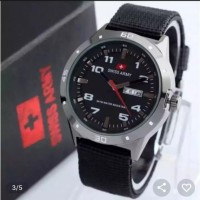 Swiss Army - Jam Tangan Pria -tali Kanvas - Tanggal Hari -hitam
