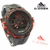 PREMIUM Jam Tangan Dziner Original Man Watch CTR2305 Black Red