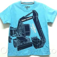 Terlaris Atasan Kaos Oshkosh Motif Excavator Digger Machine Size 1-6 T