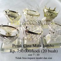 p Grosir Ring / Emban Cincin Perak Malaysia / Cina Mata Jumbo
