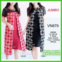 Dress Batik Wanita Big Size Dress Batik Modern Jumbo Terbaru Nia
