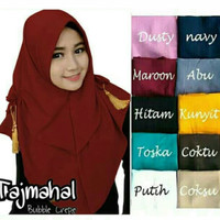 HIJAB KERUDUNG JILBAB INSTAN KHIMAR TAJMAHAL KERUT WARNA MERAH MAROON