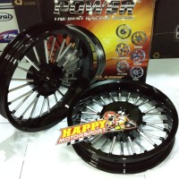 Velg Racing merk POWER ANDONG motor Honda Vario 125/150 Black/Chrome