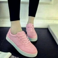 BARU Terbaru OBRAL Sepatu Kets BOLONG Pink Solid Replika Adidas Pink