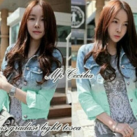 jaket ombre kombinasi jacket jeans denim levis outer wanita remaja