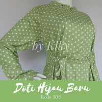 Gamis Katun Jepang Asli Doti Hijau Baru
